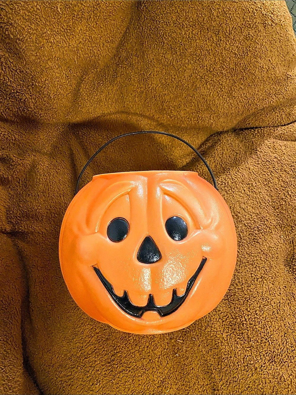 Big Jack Pumpkin Pail Orange & Black Halloween
